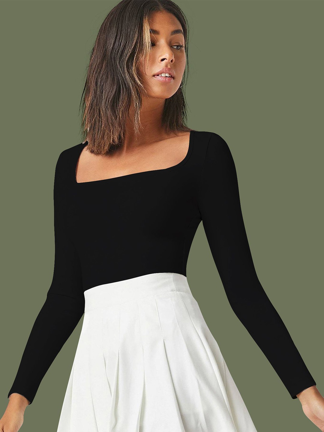

Dream Beauty Fashion Women Fitted Crop Top, Black