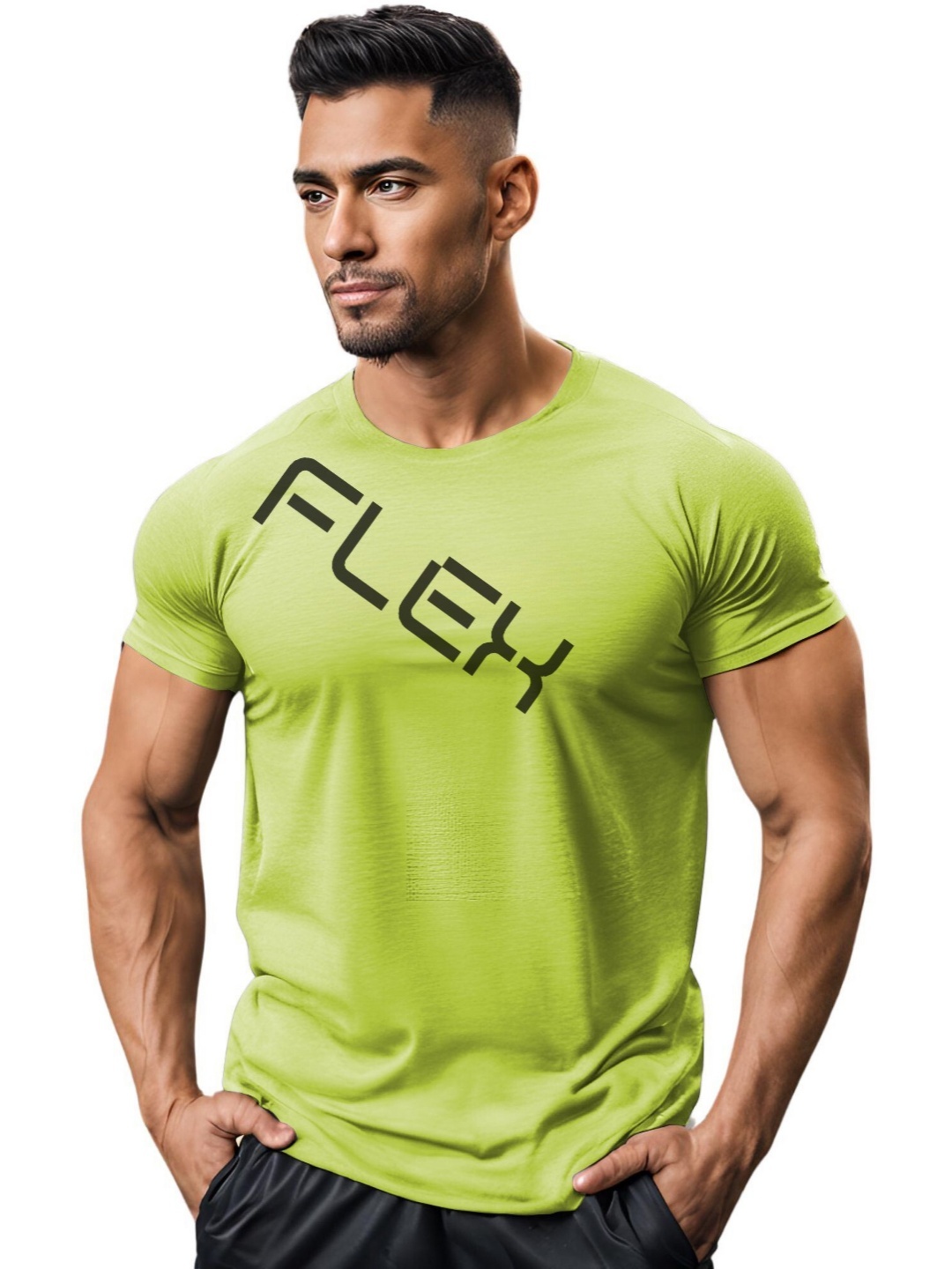 

3Colors Men Moisture Wicking Pockets T-shirt, Green