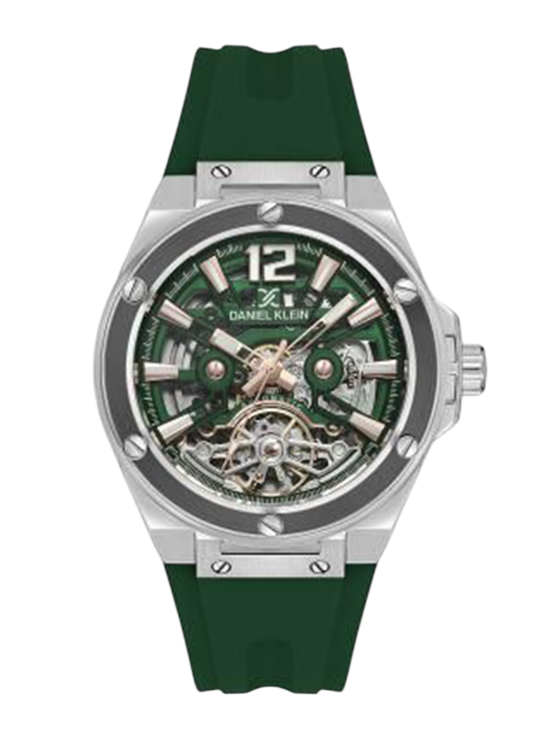 

Daniel Klein Men Skeleton Dial & Straps Analogue Watch DK.1.13888-3, Green