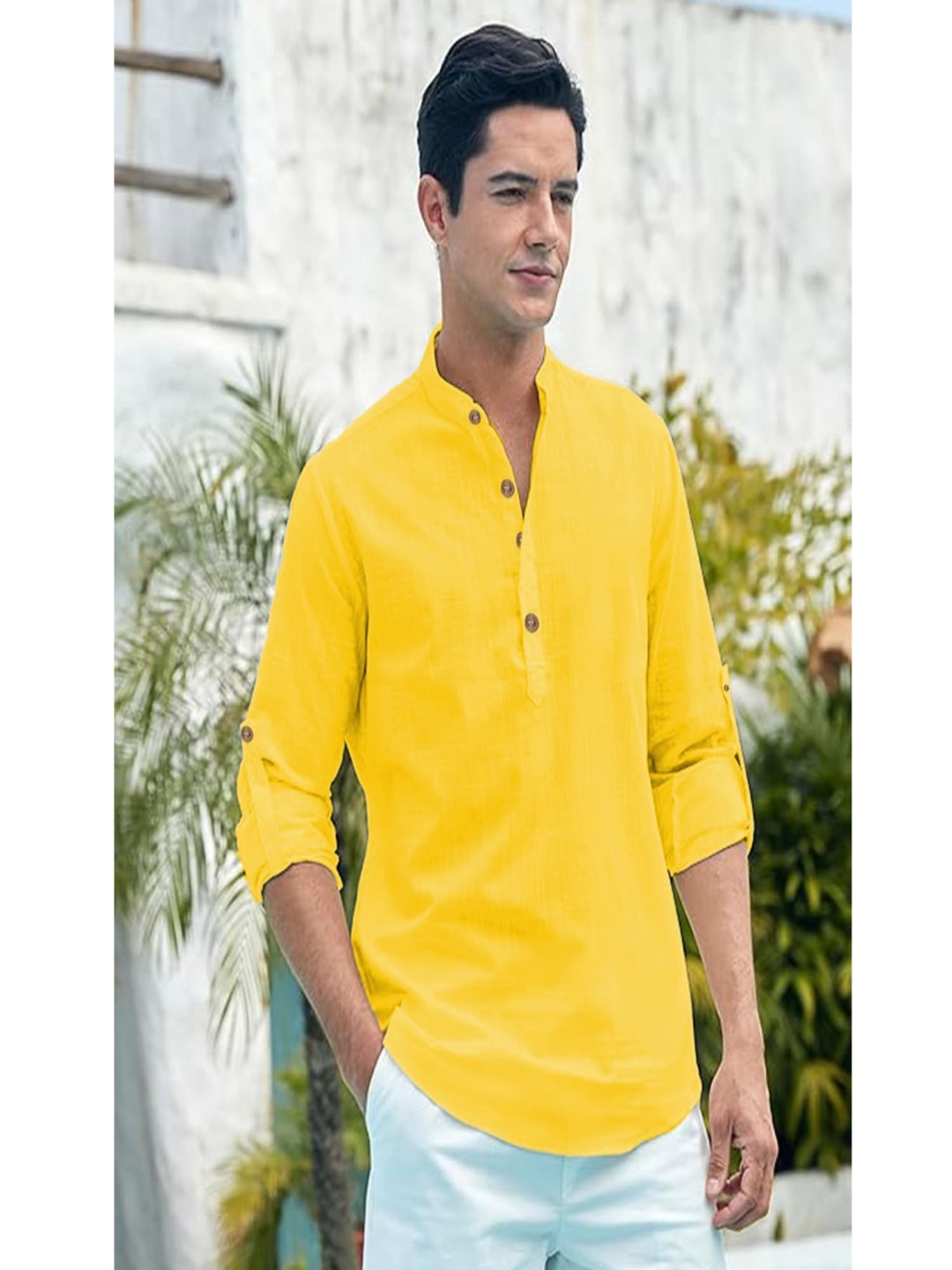 

EdinWolf Men Kurta, Yellow