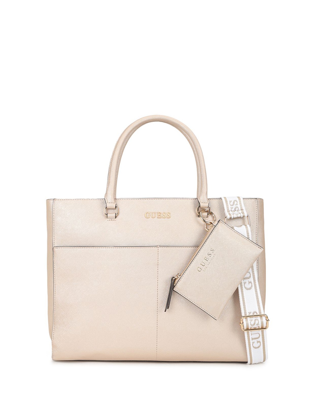 

GUESS Half Moon Tote Bag, Cream