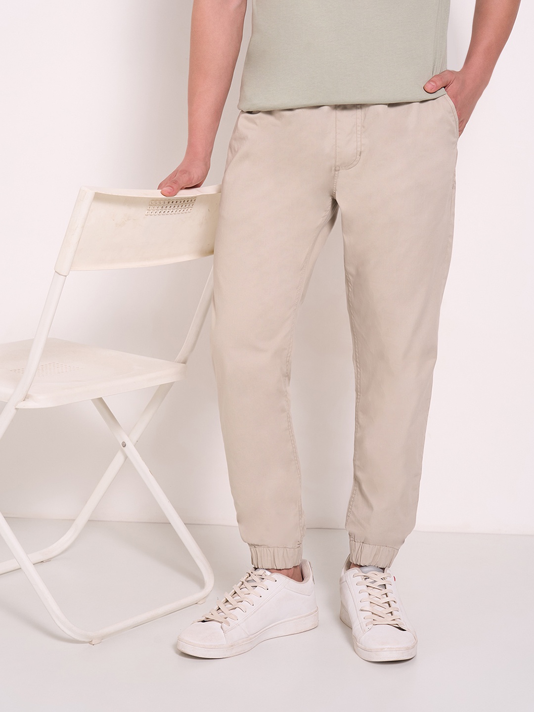 

7 Alt by Pantaloons Men Slim Fit Trousers, Khaki