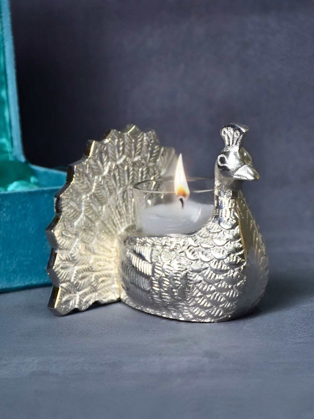 

THE HOME CO. Silver-Toned Candle Holder