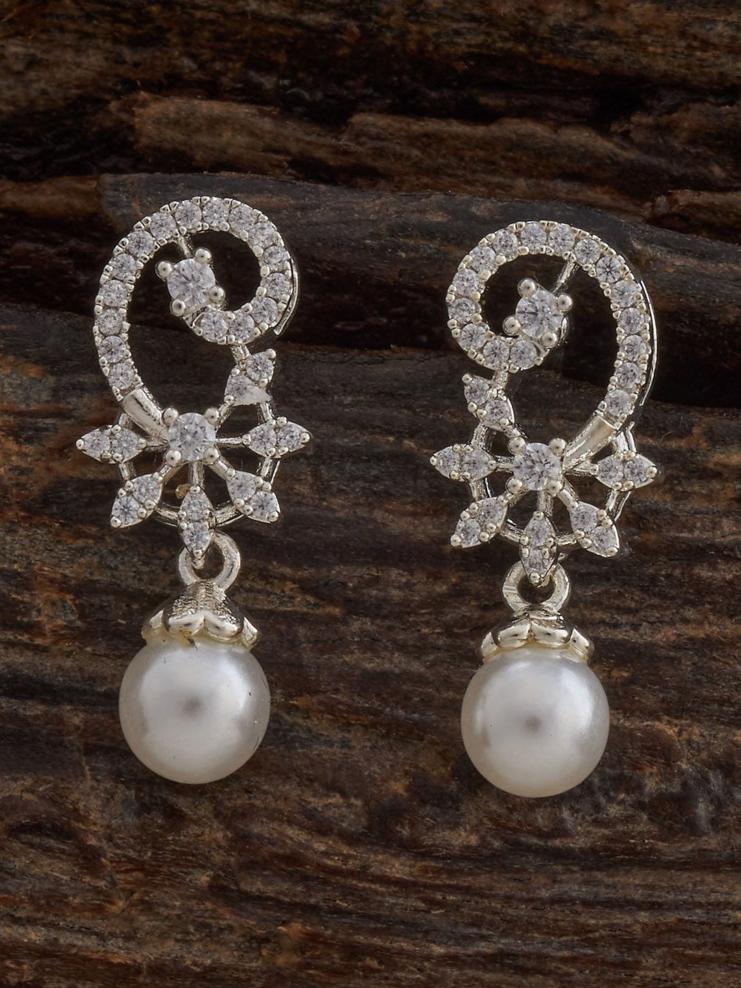 

Kushal's Fashion Jewellery Contemporary Studs Earrings, White
