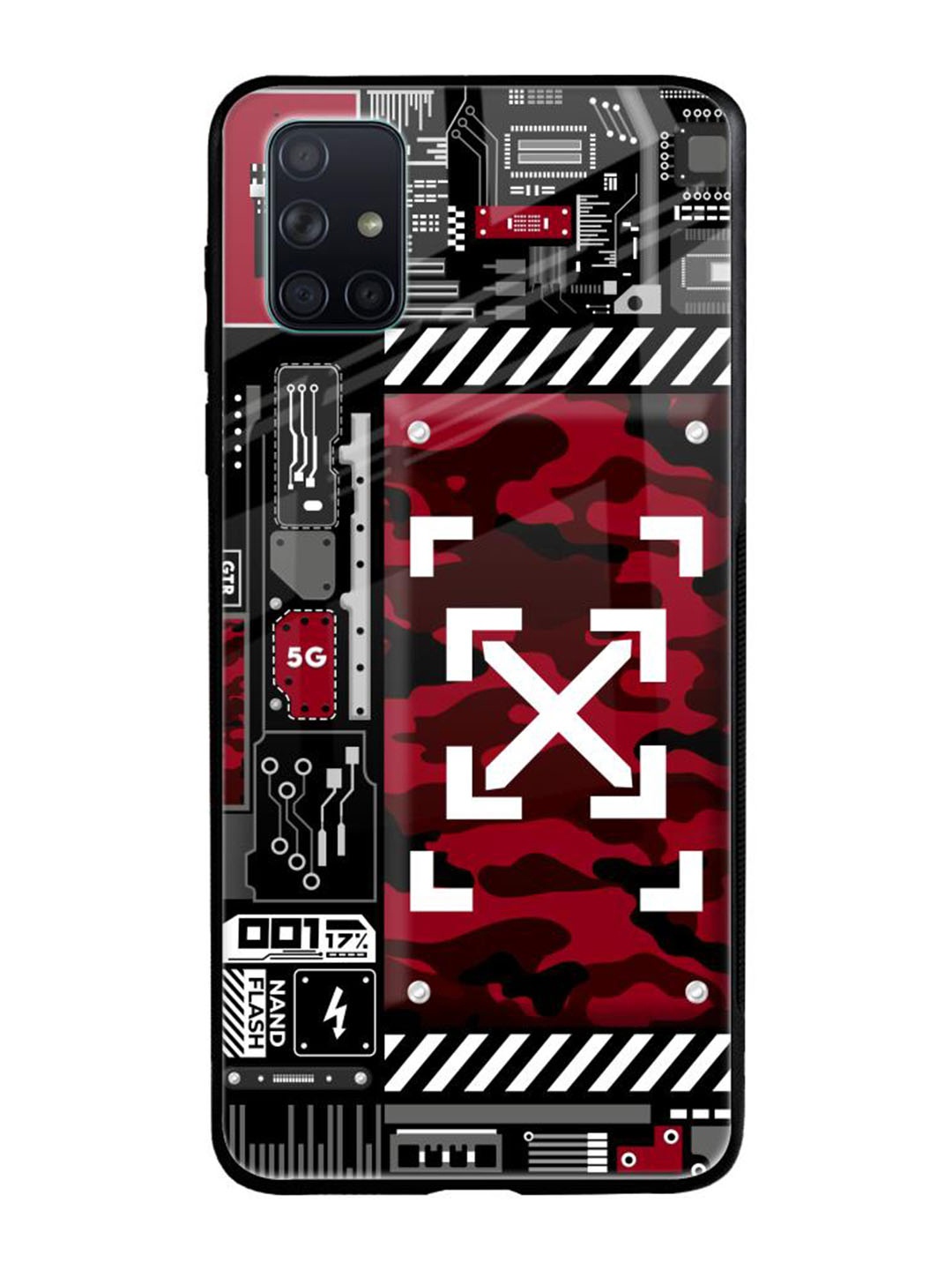 

QRIOH Geometric Printed Samsung Galaxy A51 Back Case Mobile Accessories, Maroon