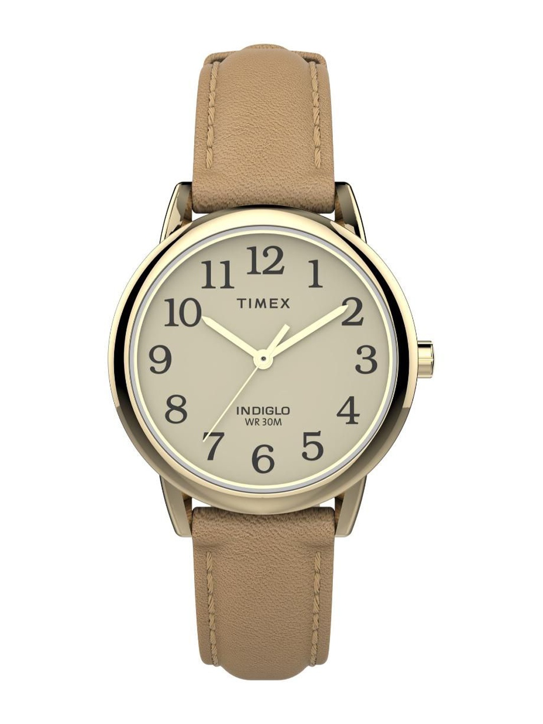 

Timex Women Brass Dial & Leather Straps Analogue Watch TW2U96200, Cream