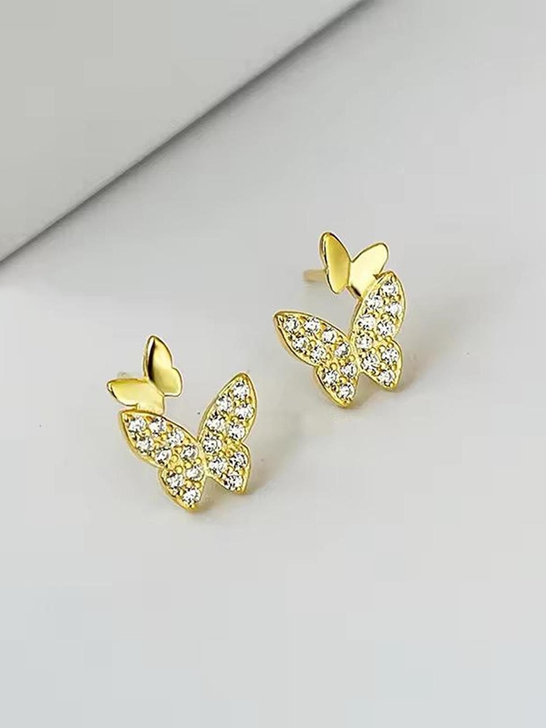 

TANLOOMS Korean Set Of 2 Gold-Plated Quirky Shaped Studs