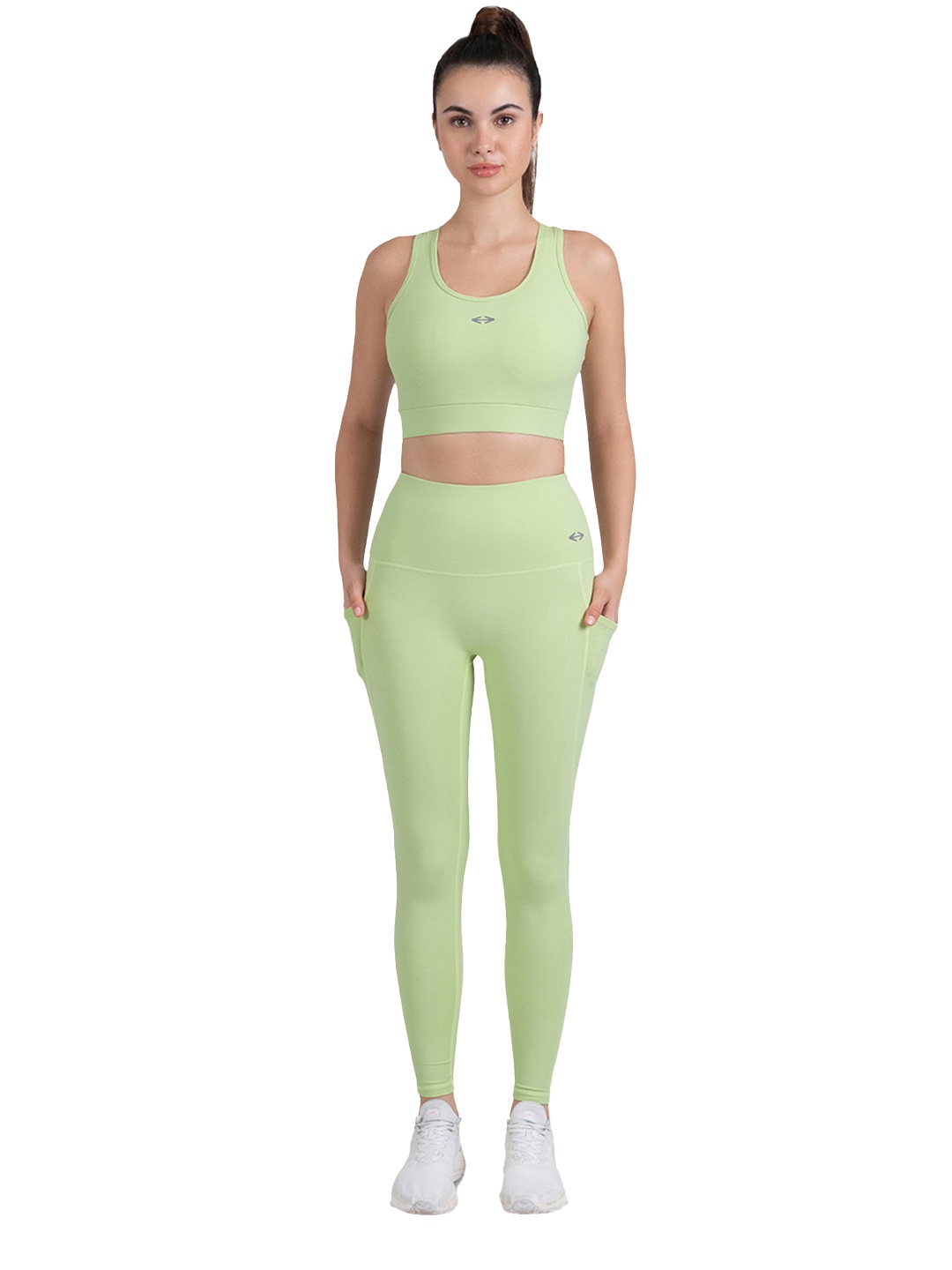 

STRCH Strideflex Ankle-Length Gym Tights With Pockets, Green
