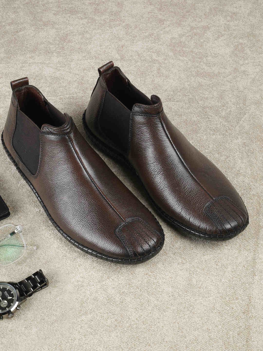 

Mochi Men Textured Leather Fashion, Brown