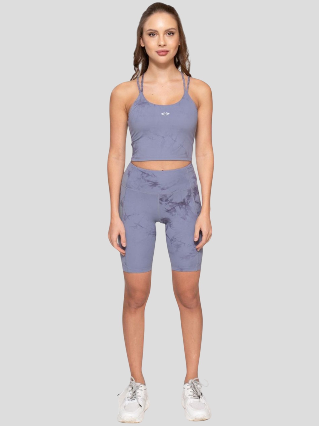 

STRCH Women Tie-Dye Printed Anti-Odour Active Shorts, Violet