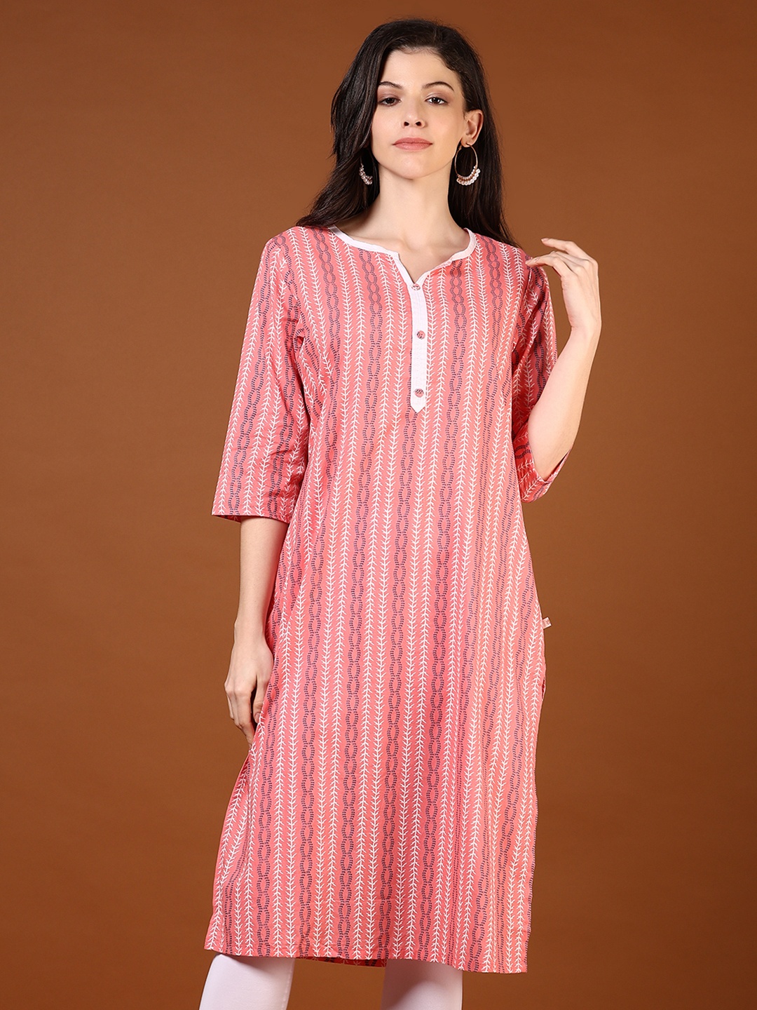 

V-Mart Women Printed Kurta, Peach
