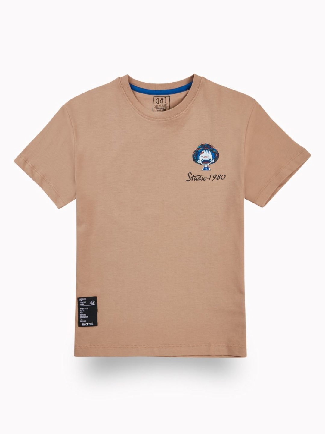 

Gini and Jony Boys Printed Applique T-shirt, Brown