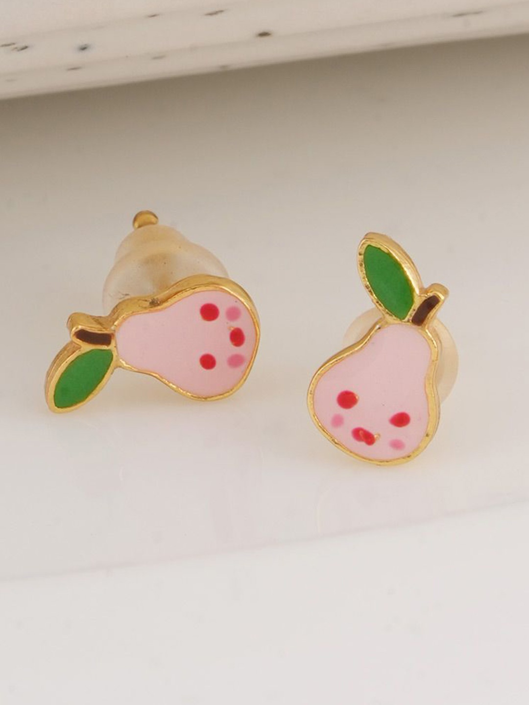 

PALMONAS Contemporary Studs Earrings, Gold