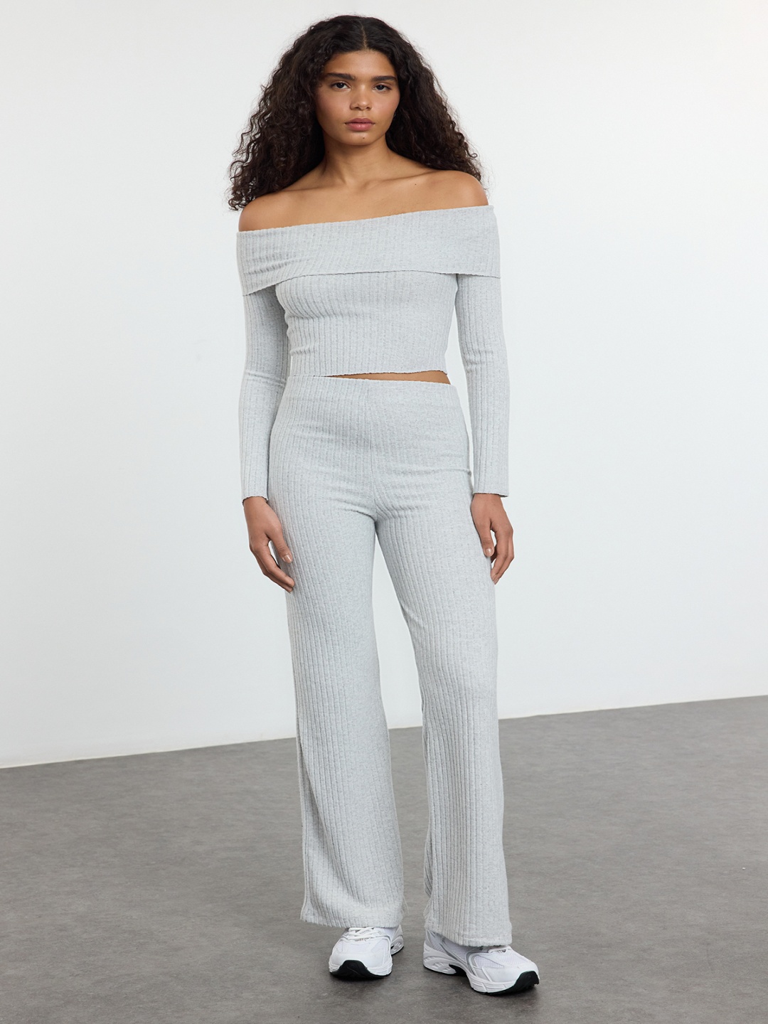 

Trendyol Women Striped Trousers, Na