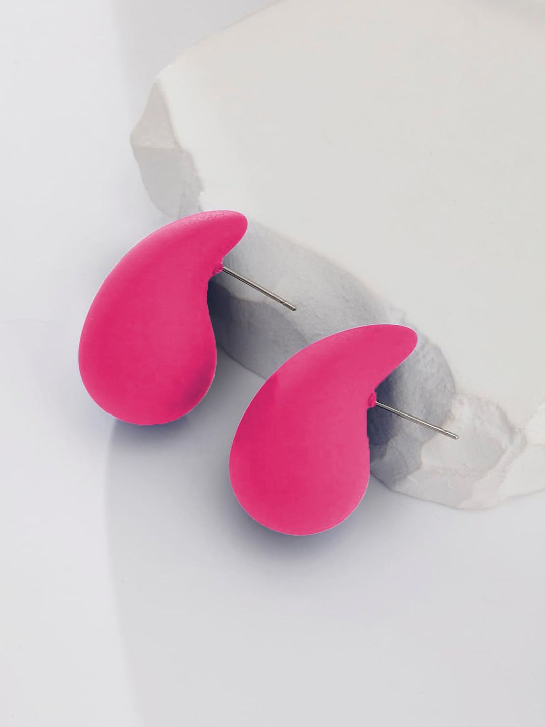 

KRENOZ Teardrop Shaped Drop Earrings, Pink