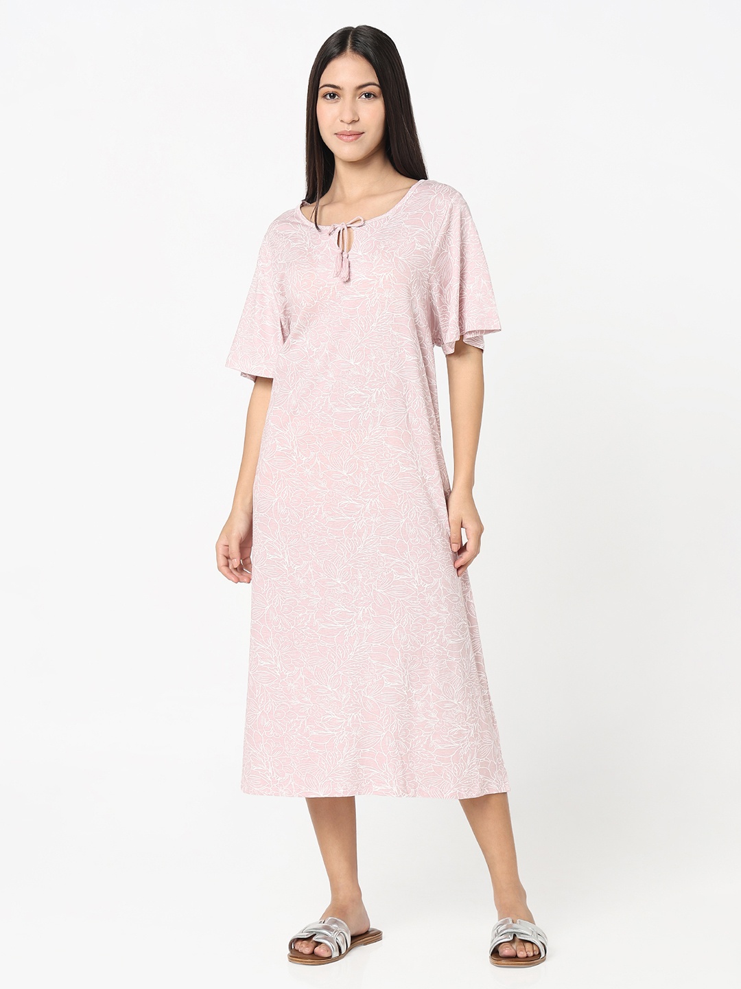 

R&B Print A-Line Dress, Lavender