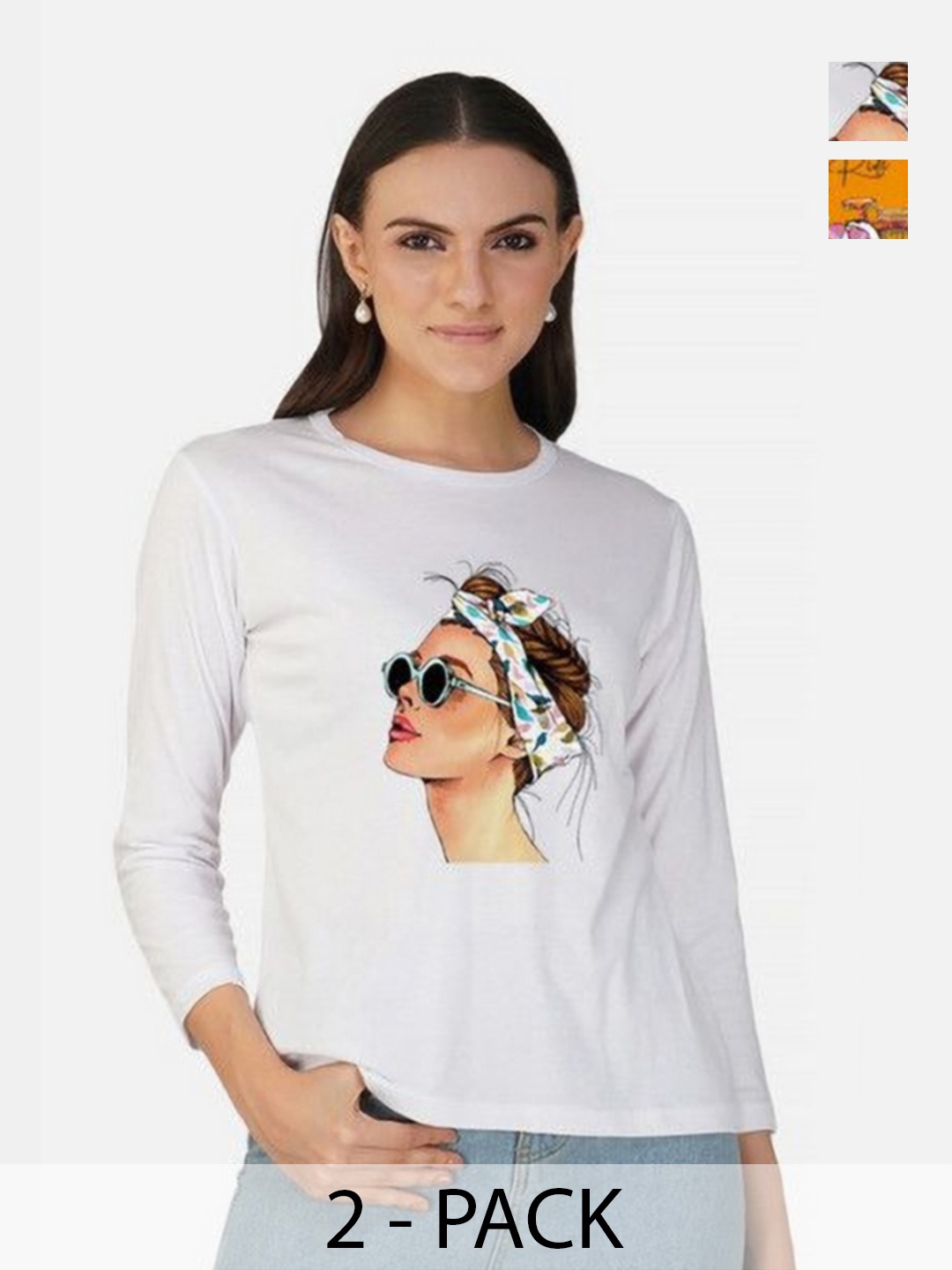 

Metronaut Women 2 Printed Bio Finish Applique T-shirt, Mustard