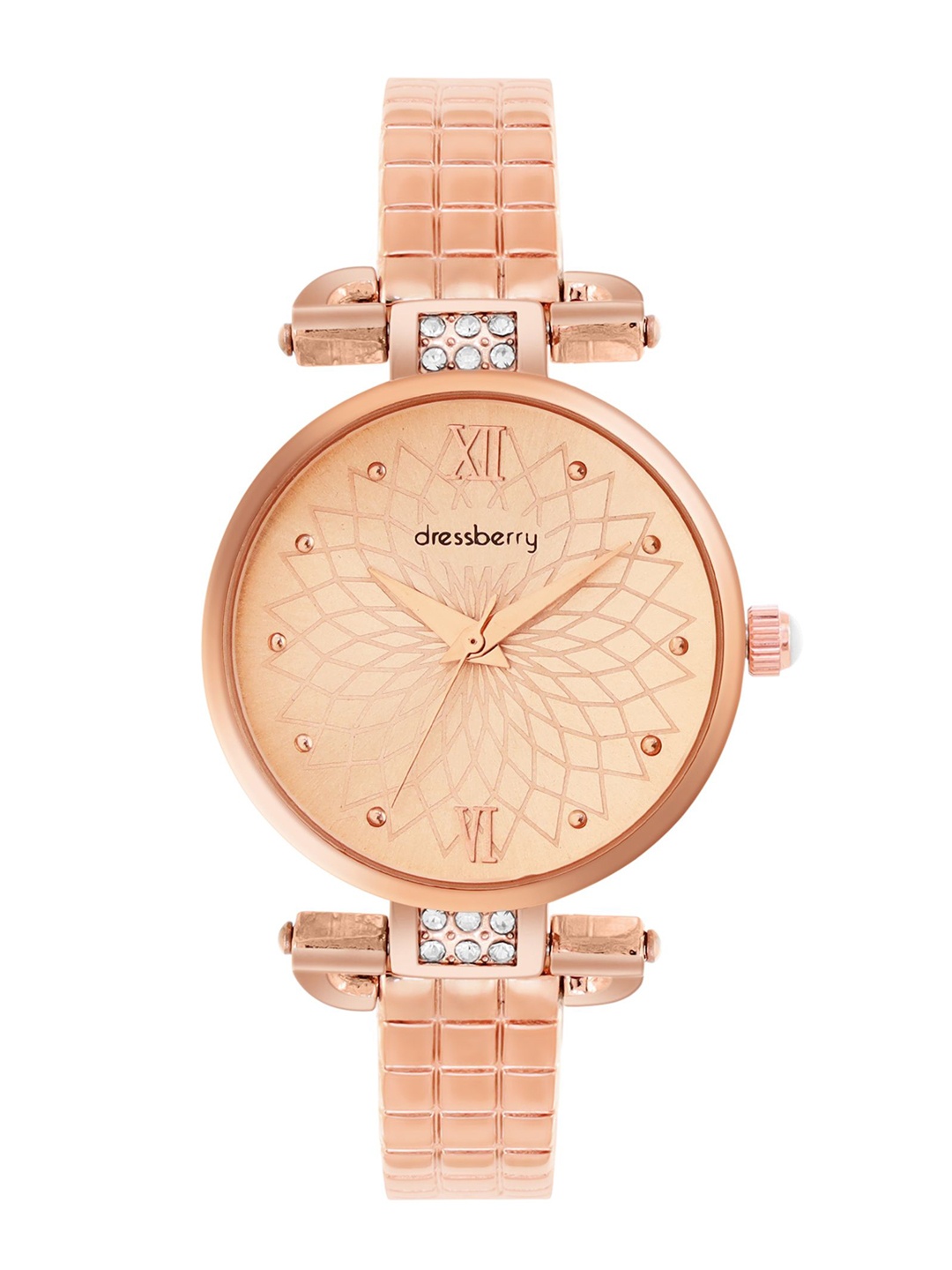 

DressBerry Women Brass Embellished Dial & Wrap Around Straps Analogue Watch MFB-DB25-4B, Rose