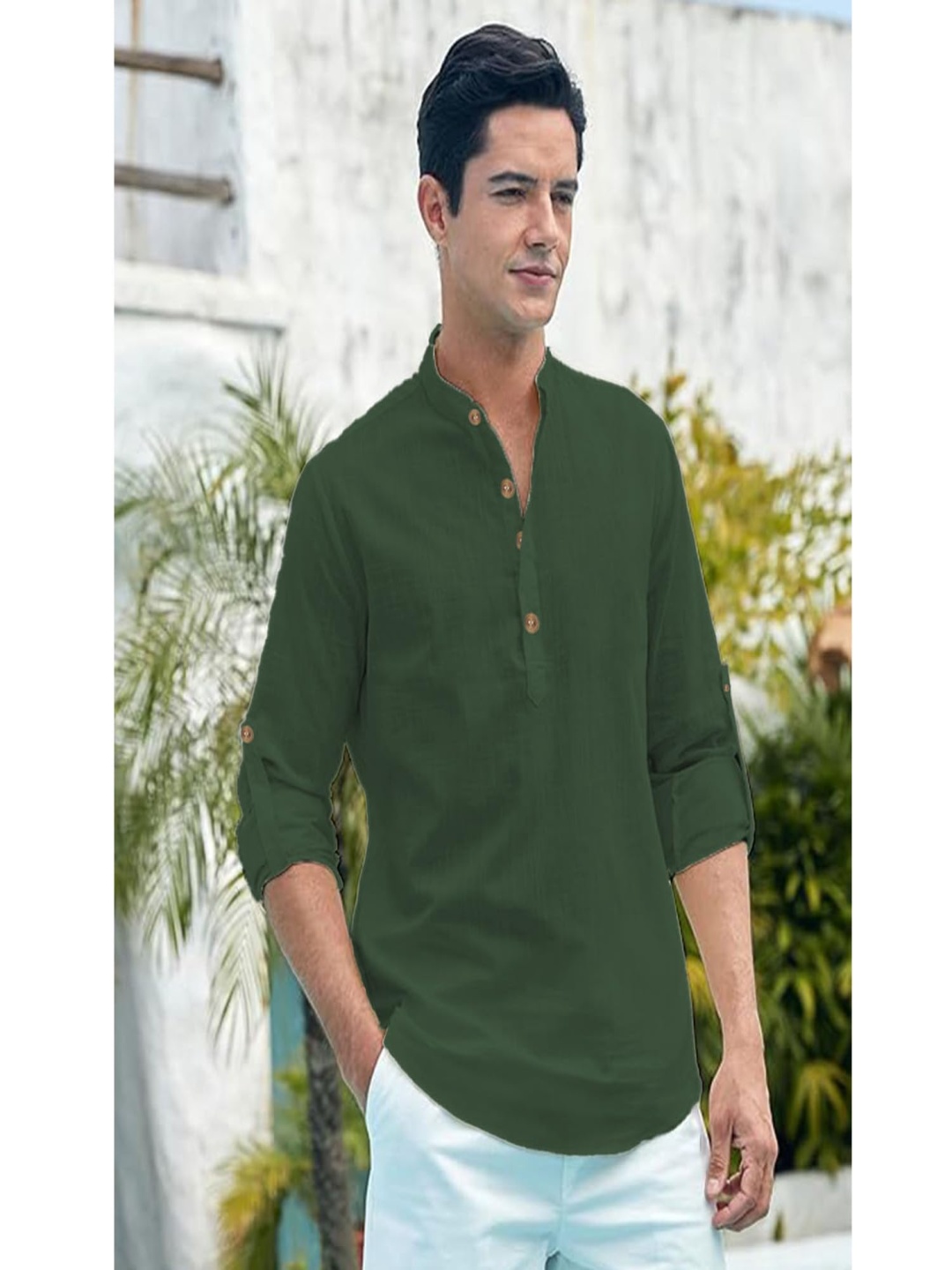 

EdinWolf Men Kurta, Fluorescent green