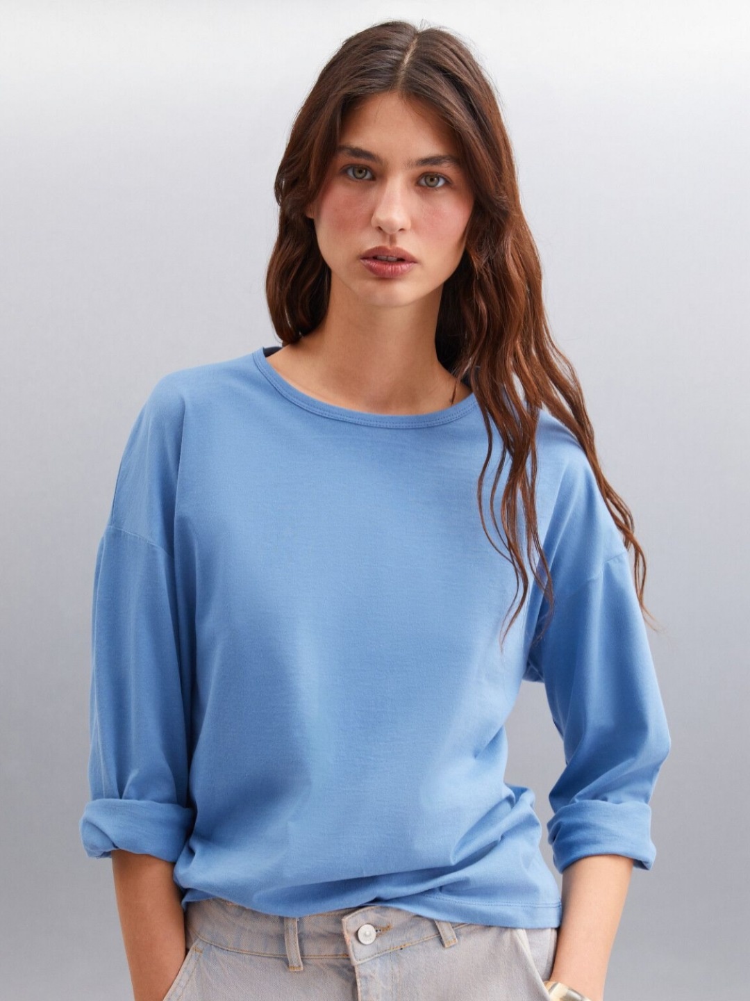 

GRIMELANGE Women Pockets T-shirt, Na