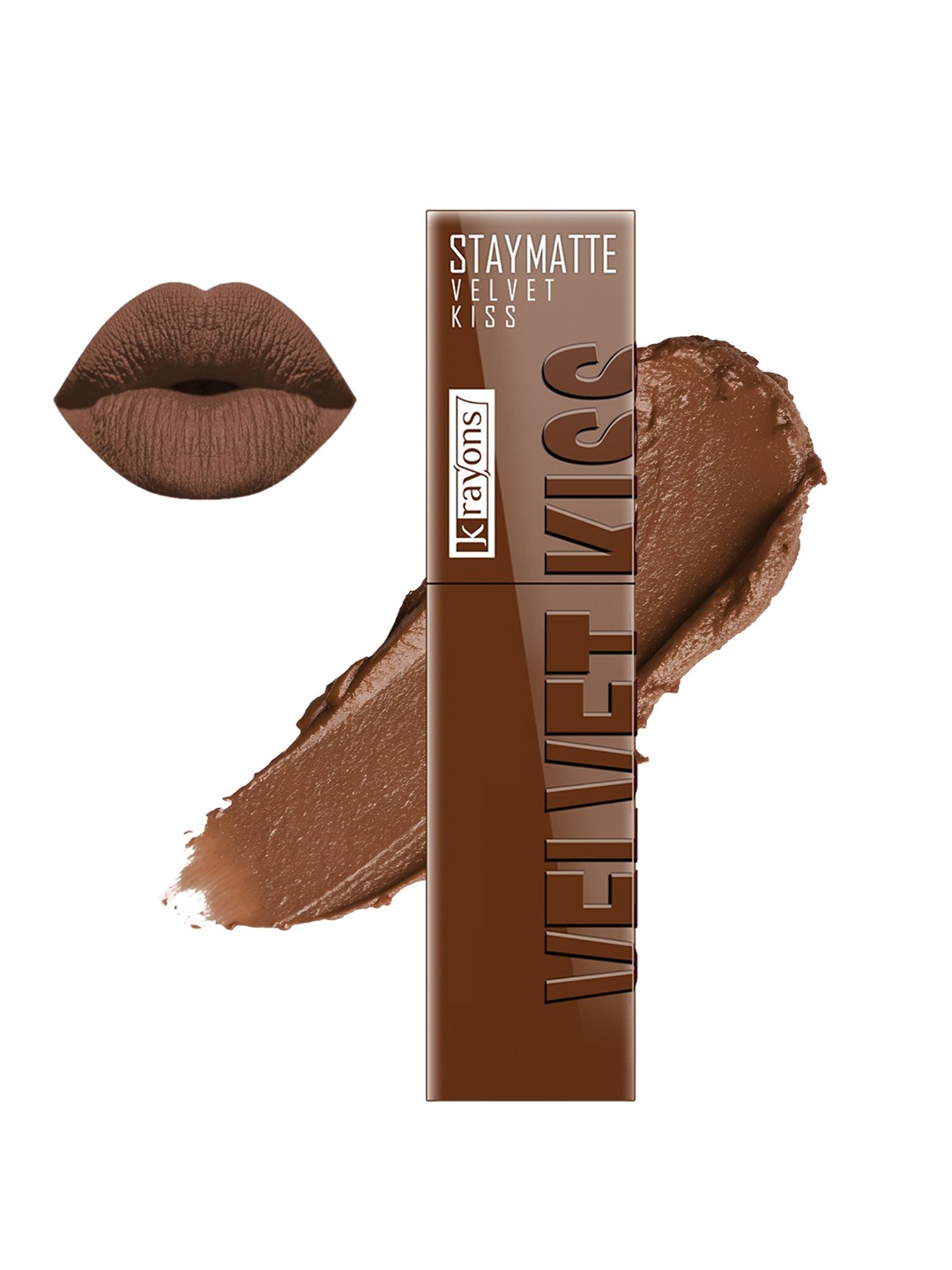 

krayons Velvet Kiss Jojoba Oil Non Transfer Liquid Lipstick - 3.5 ml Caramel Candy 11, Brown