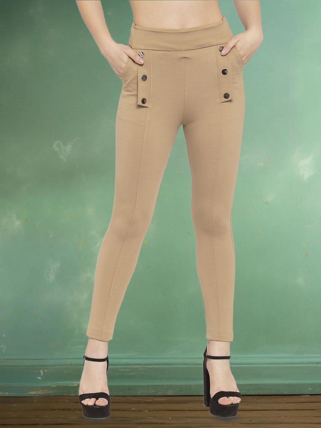 

Moda Rapido Women Jeggings, Beige