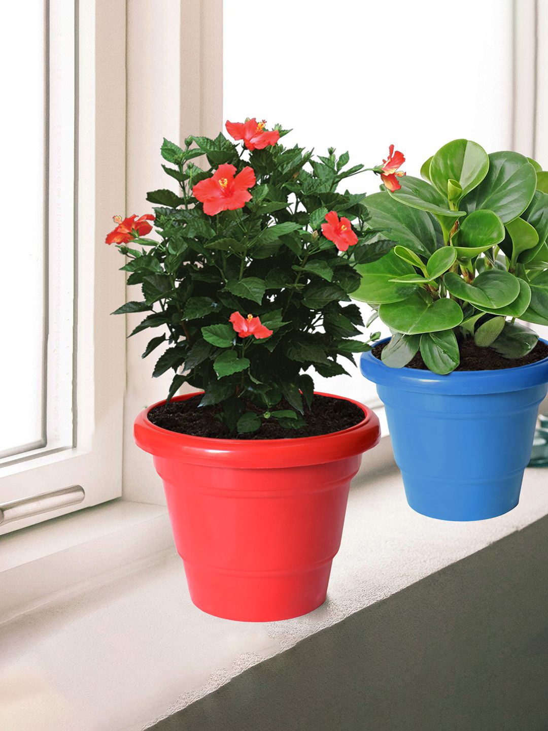 

Kuber Industries 3-Pcs Black & Blue 2 LayeredPlanters