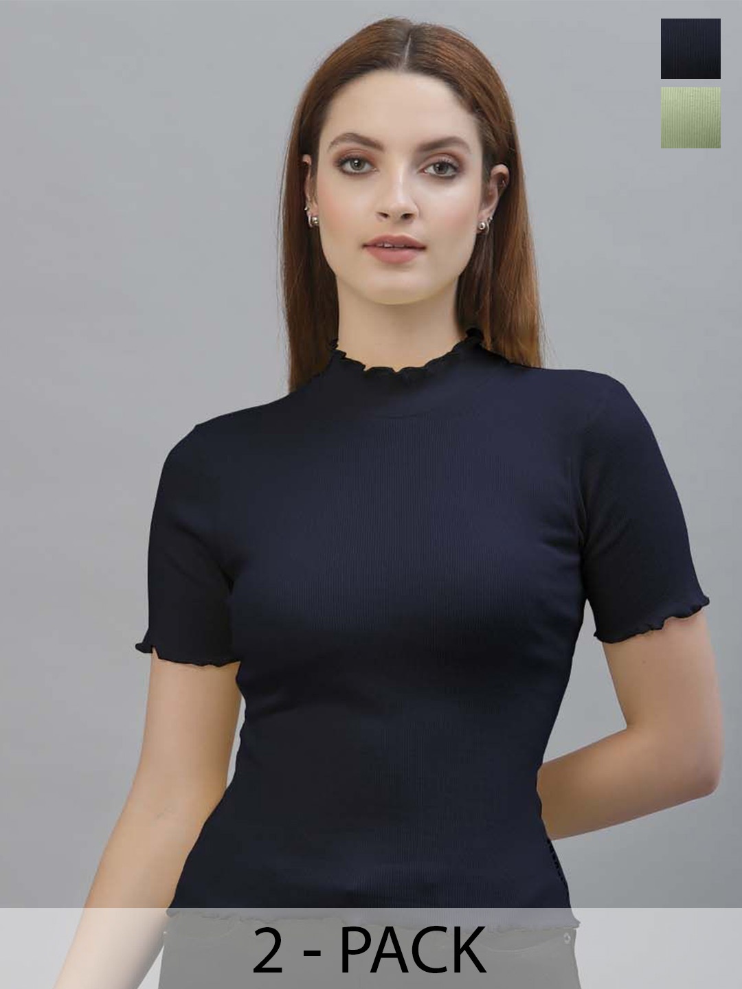 

Friskers Cotton Crop Top, Navy blue