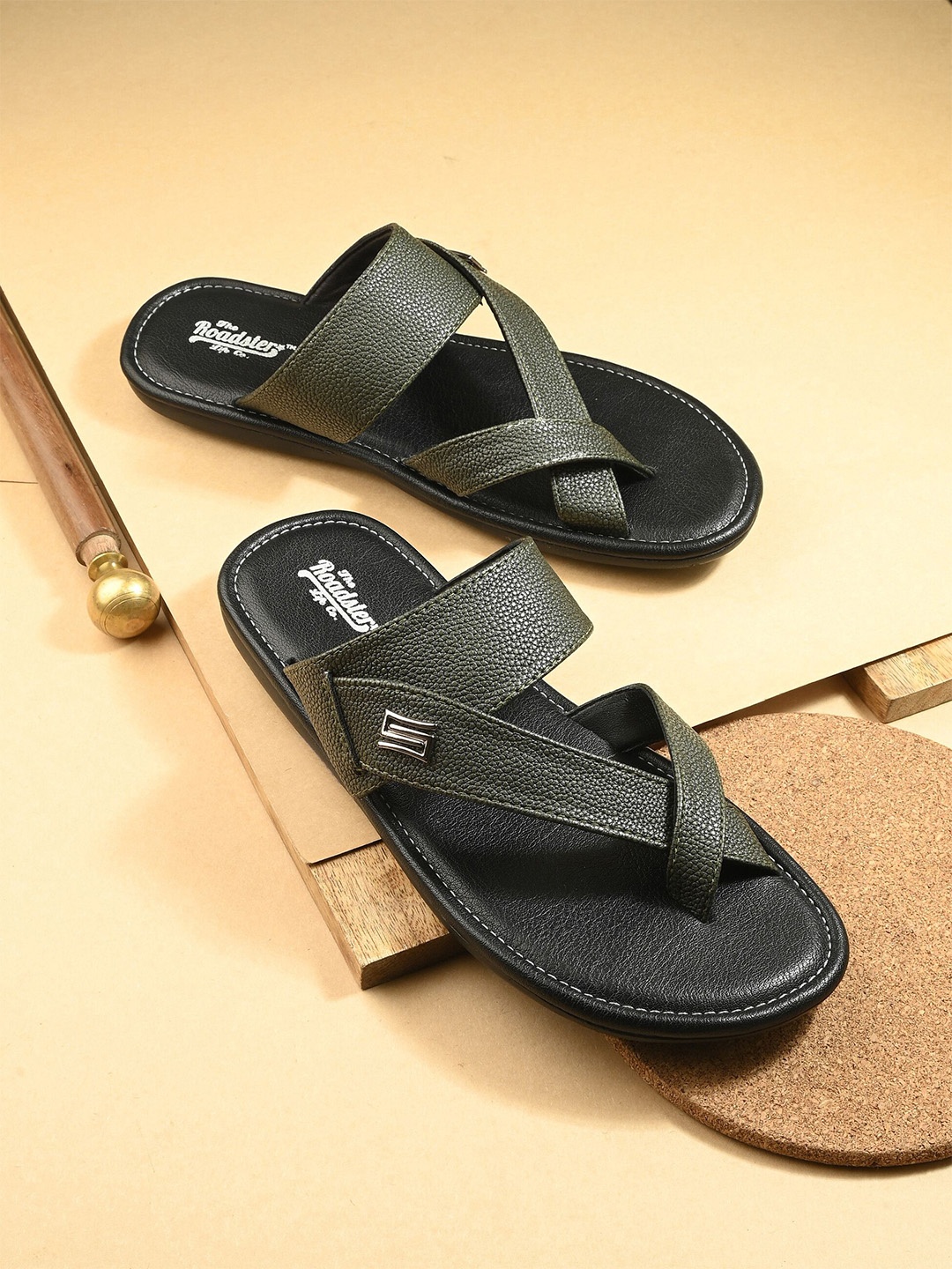 

The Roadster Lifestyle Co Men Comfortable Sandals, Olive