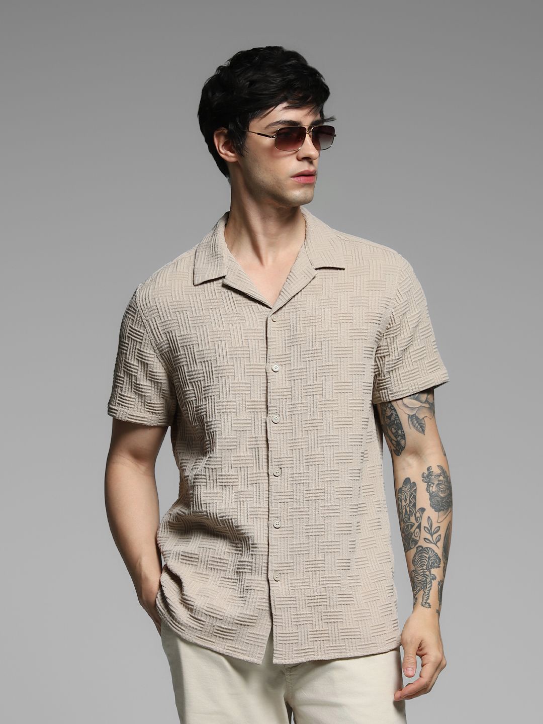 

Jack & Jones Men Opaque Casual Shirt, Beige