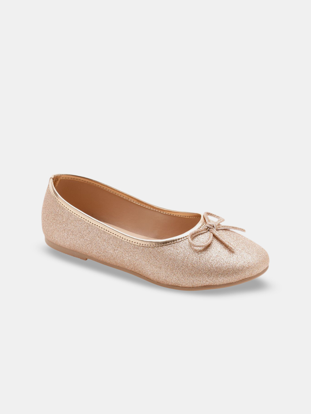 

R&B Girls Fashion with Bows Flats, Gold