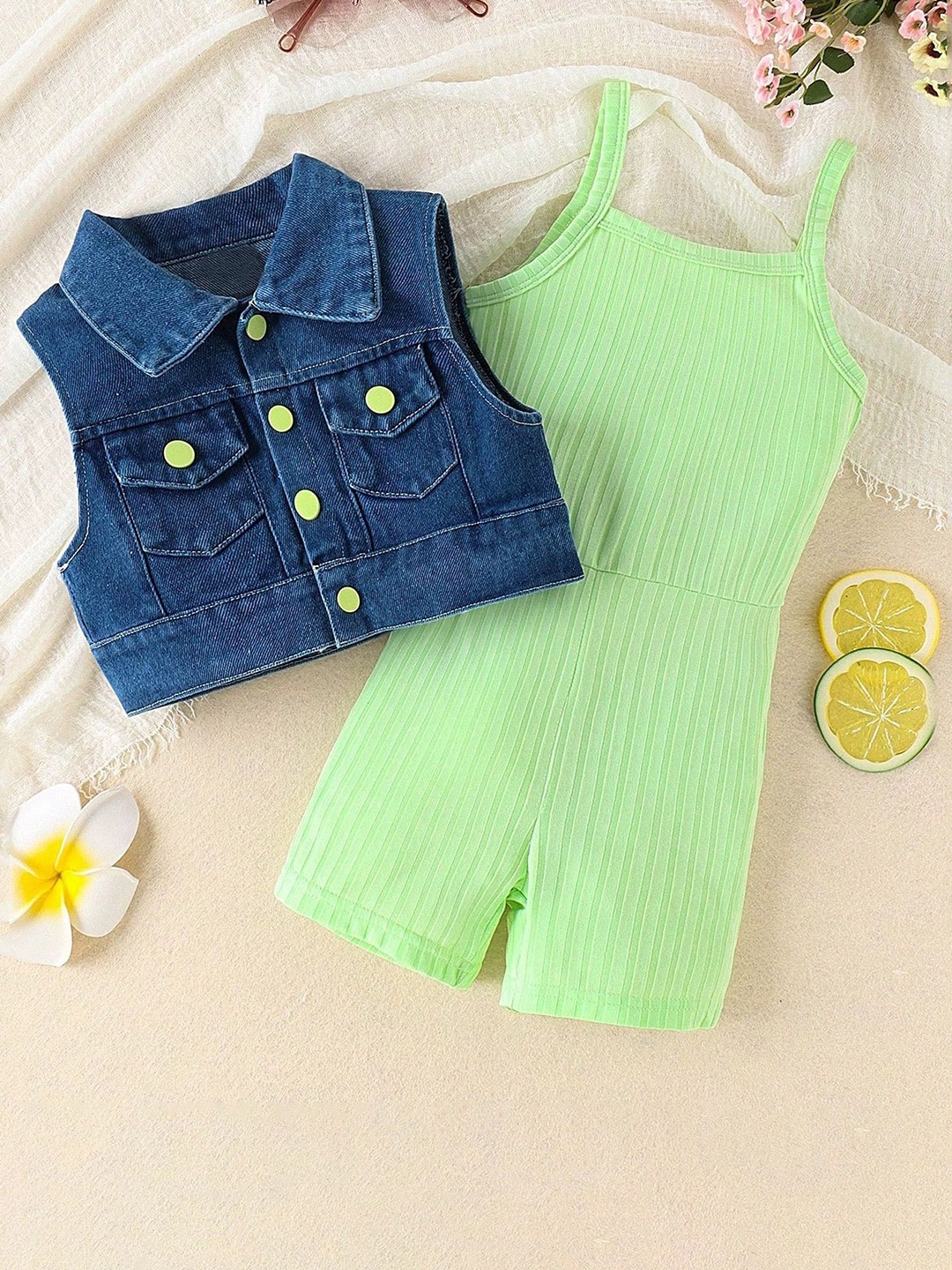 

LULU & SKY Girls Jumpsuit With Jacket, Green
