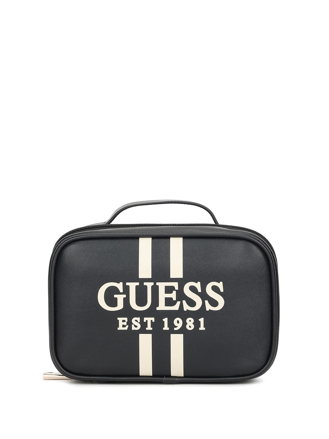 

GUESS Printed PU Structured Handheld Bag, Black