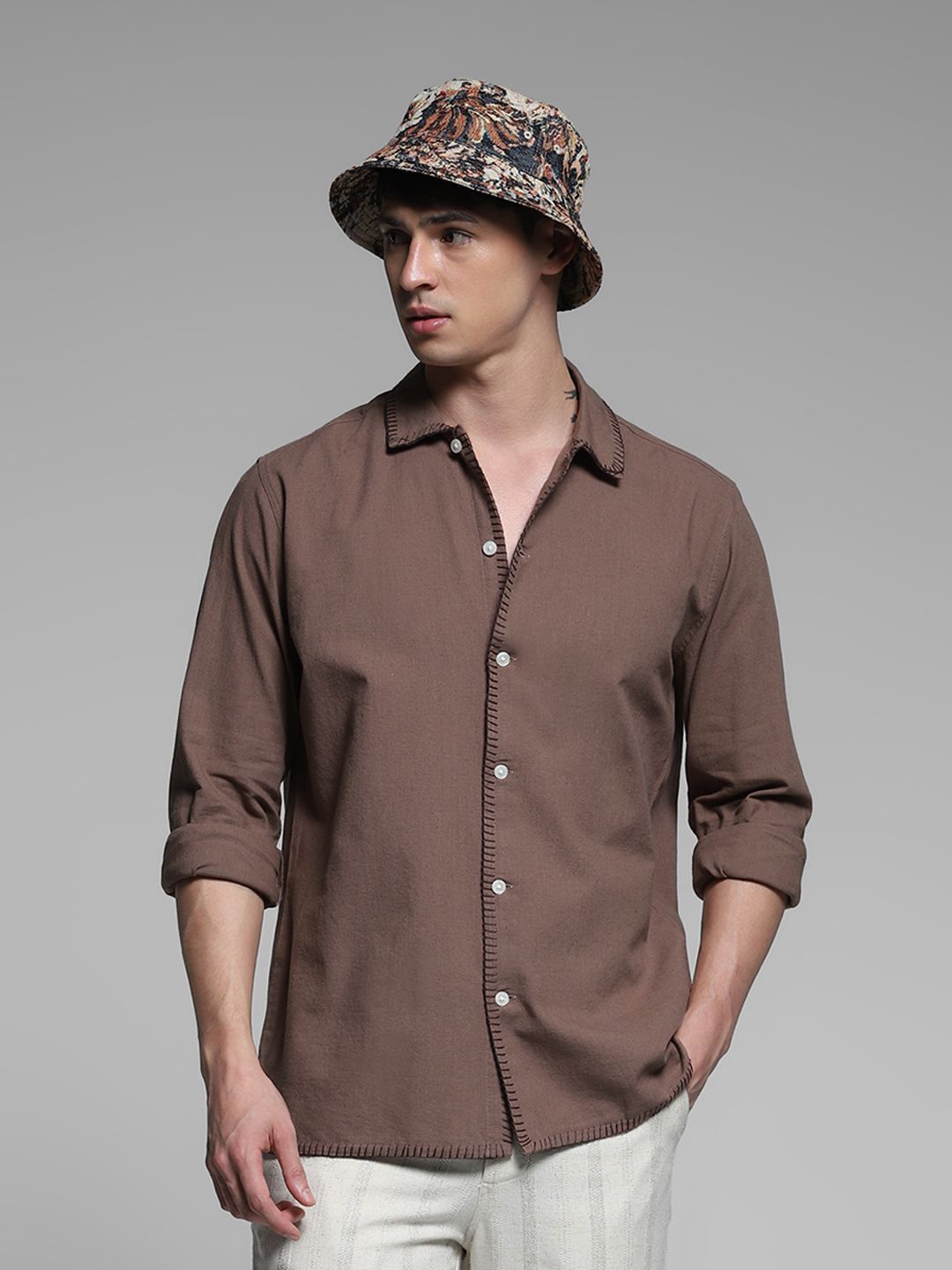 

Jack & Jones Men Opaque Casual Shirt, Brown