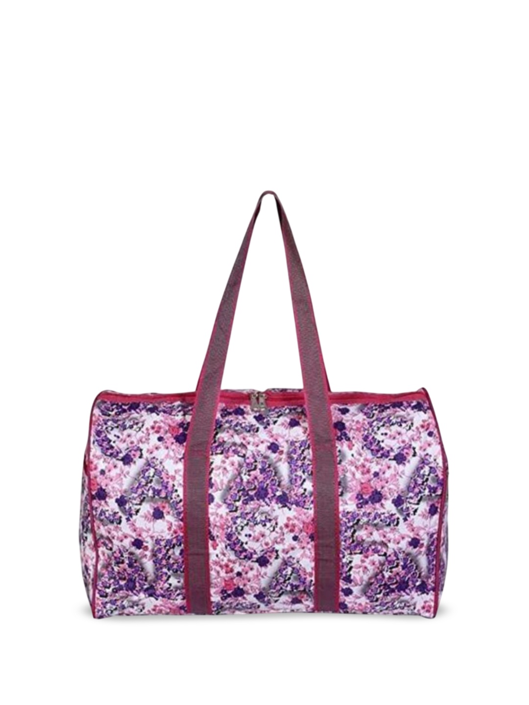 

KUJRA Floral Printed PU Oversized Shopper Shoulder Bag, Pink