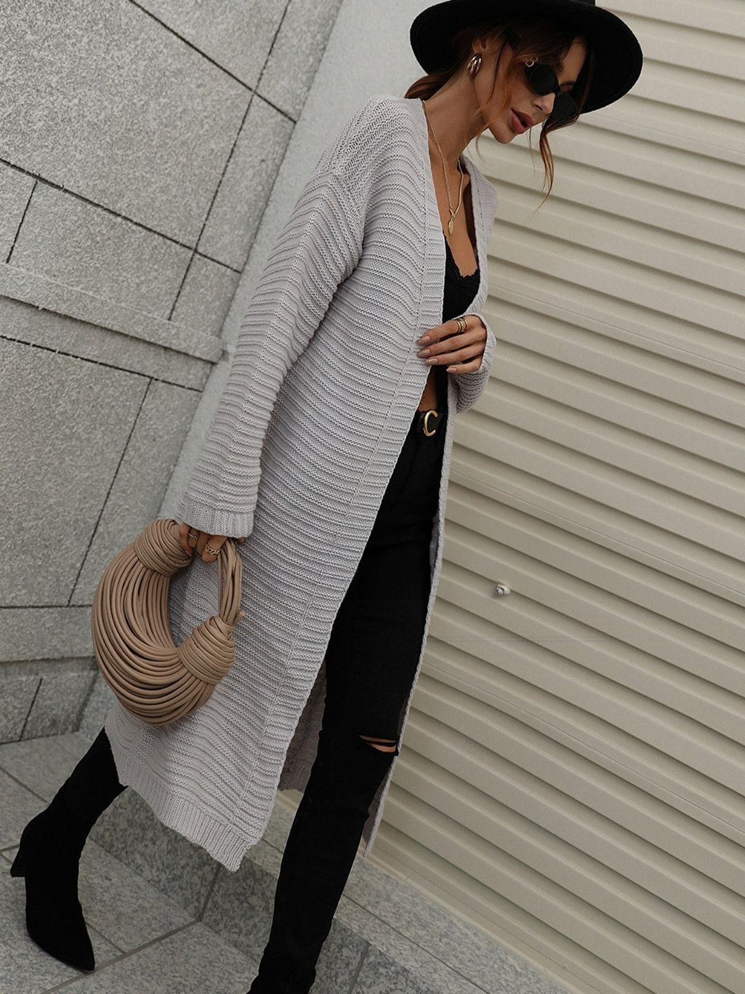 

Oh Rare Women Longline Cardigan, Grey