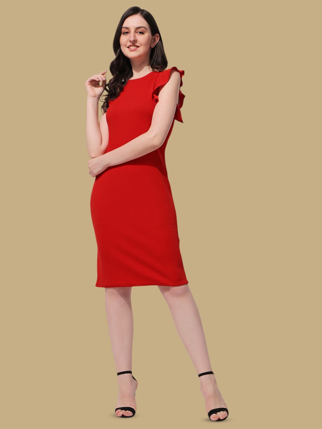 

Chemistry Halter Neck Bodycon Dress, Red