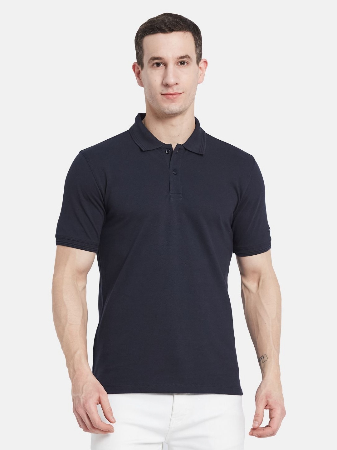 

Octave Men Polo Collar T-shirt, Navy blue