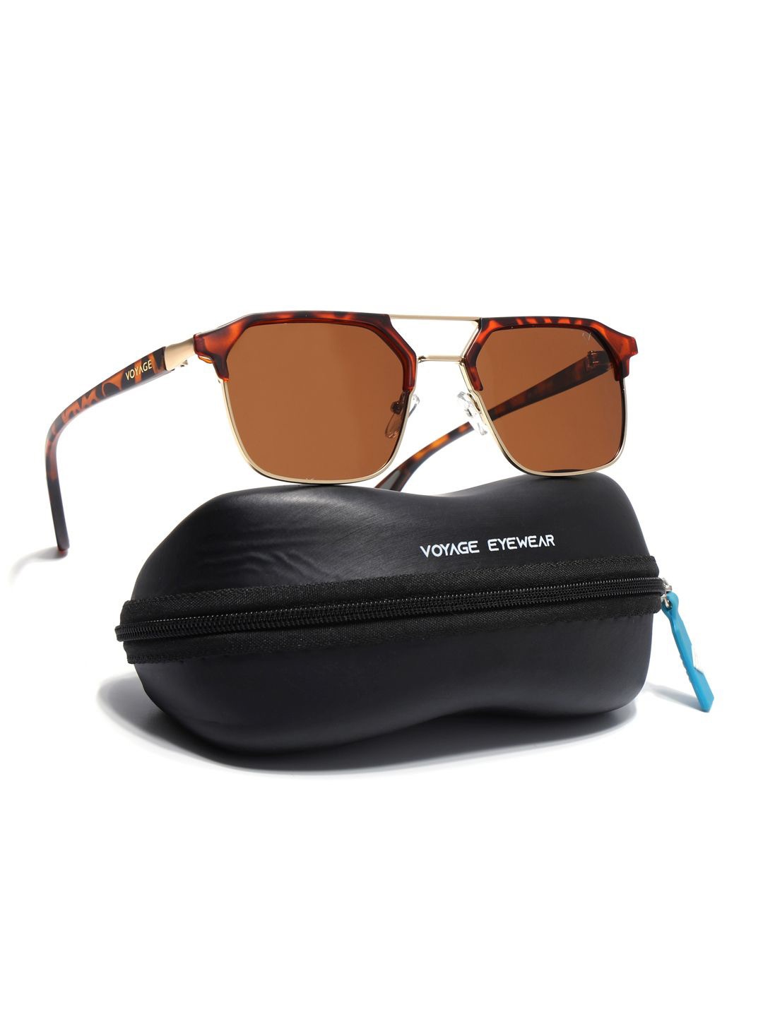 

Voyage Unisex Wayfarer Sunglasses with Polarised and UV Protected Lens, Brown