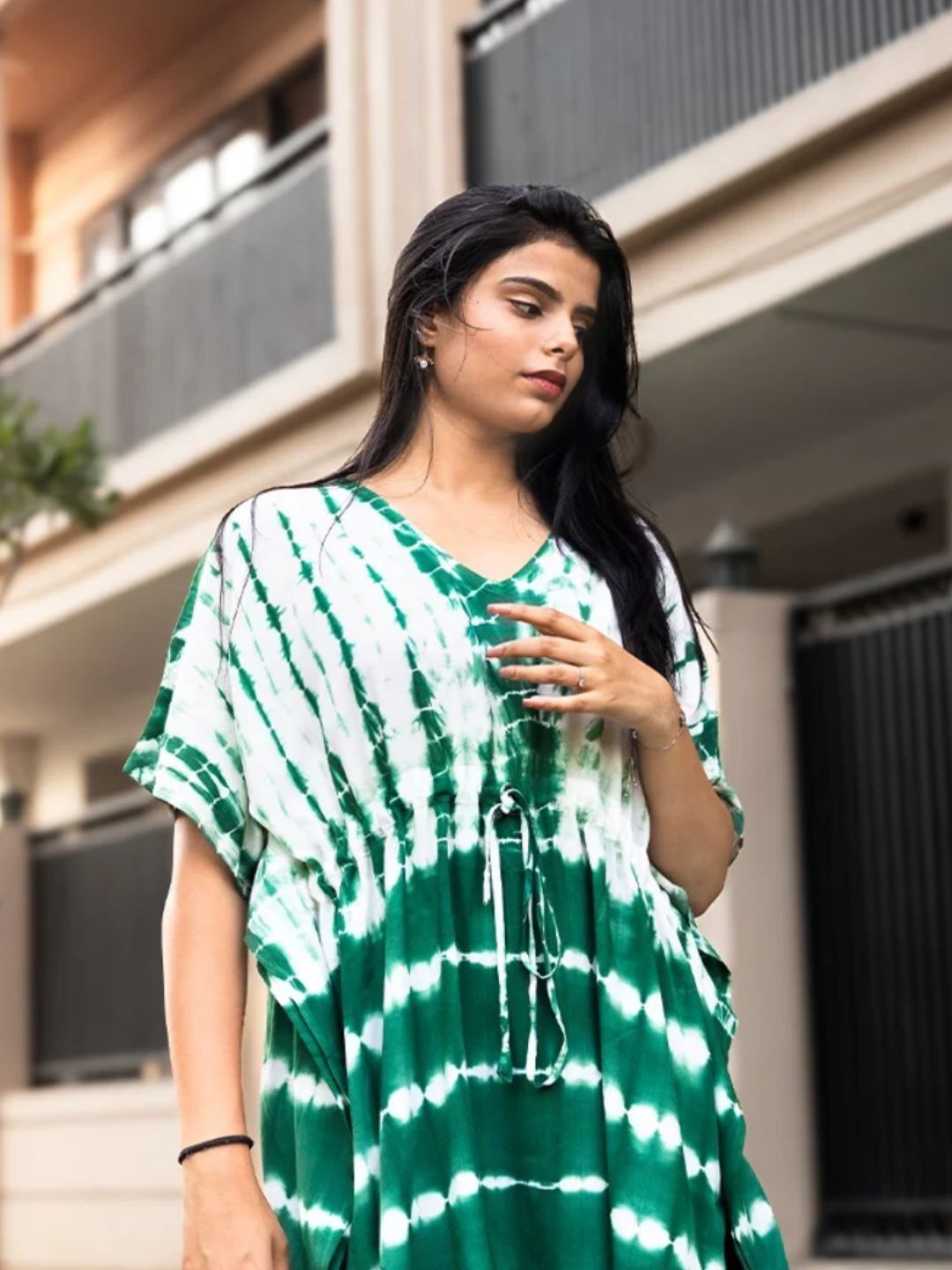 

Veeralda Tie and Dye Kaftan Dress, Green