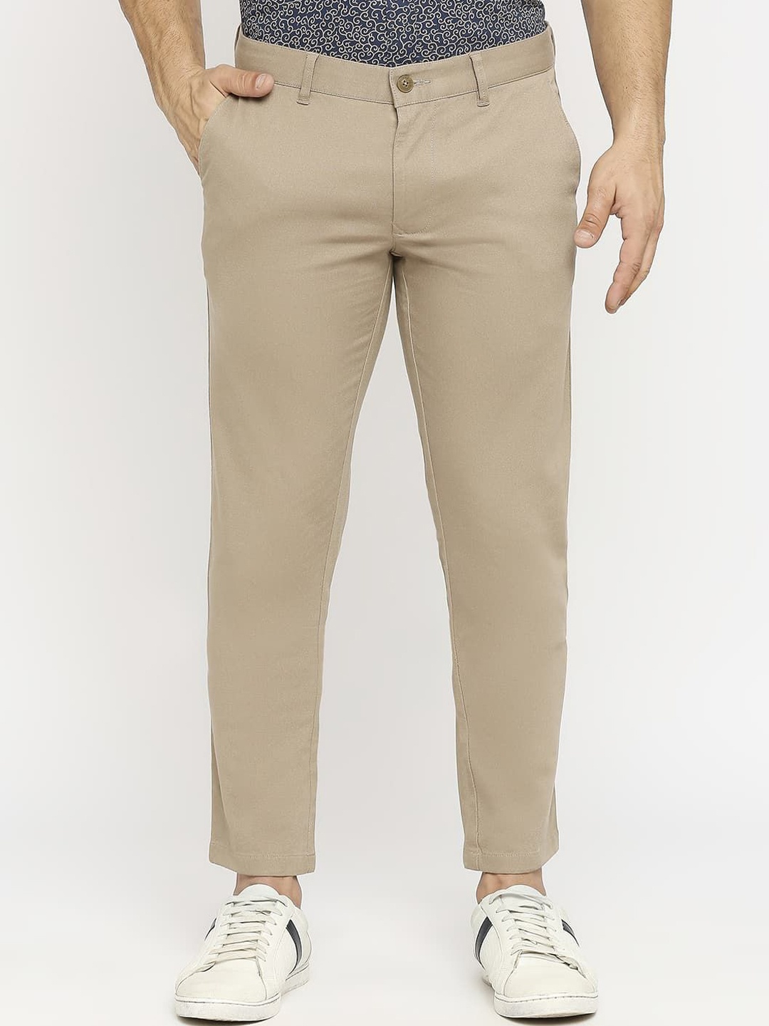 

Basics Men Tapered Fit Trousers, Khaki