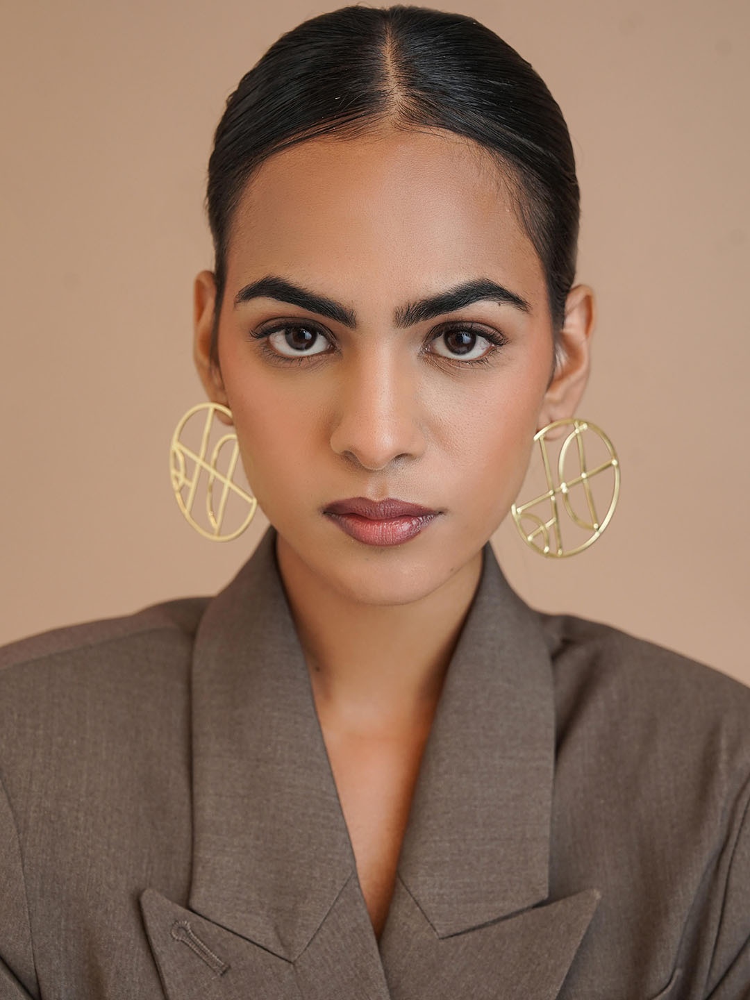 

ROYAL PITARAH Contemporary Drop Earrings, Gold