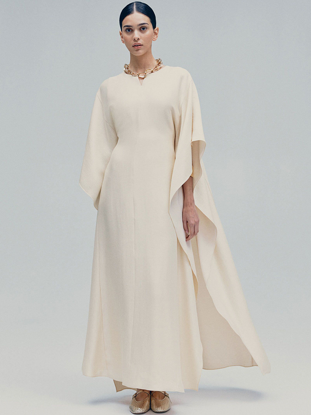 

H&M Shimmering Kaftan Dress, Beige