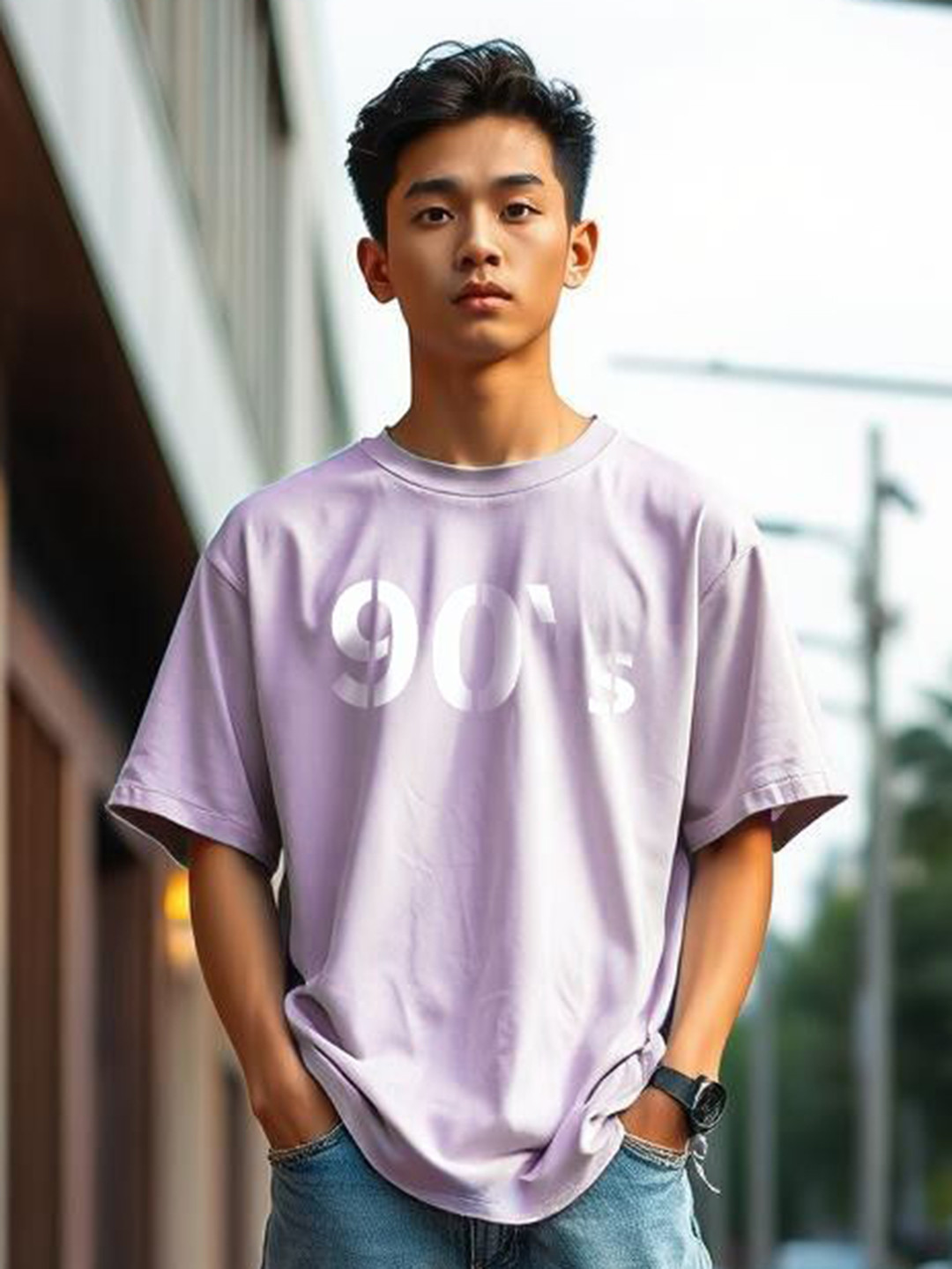 

TOGS & TERRE Men Typography Printed Organic Cotton T-shirt, Lavender