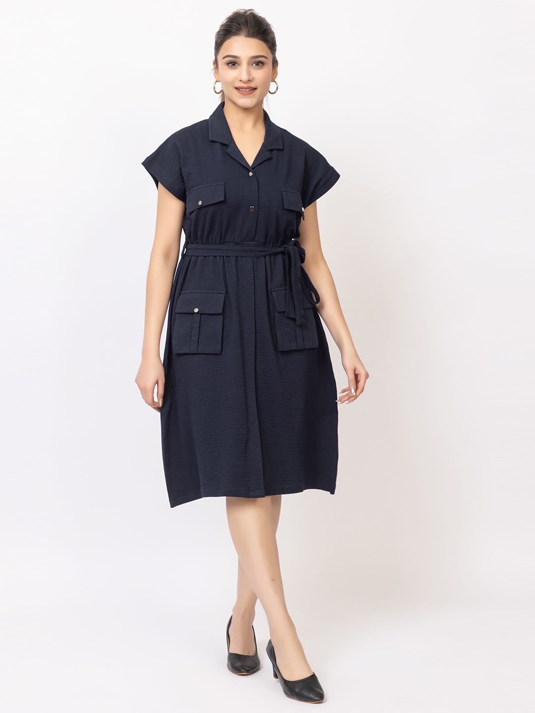 

GFO Fit & Flare Midi Dress, Blue