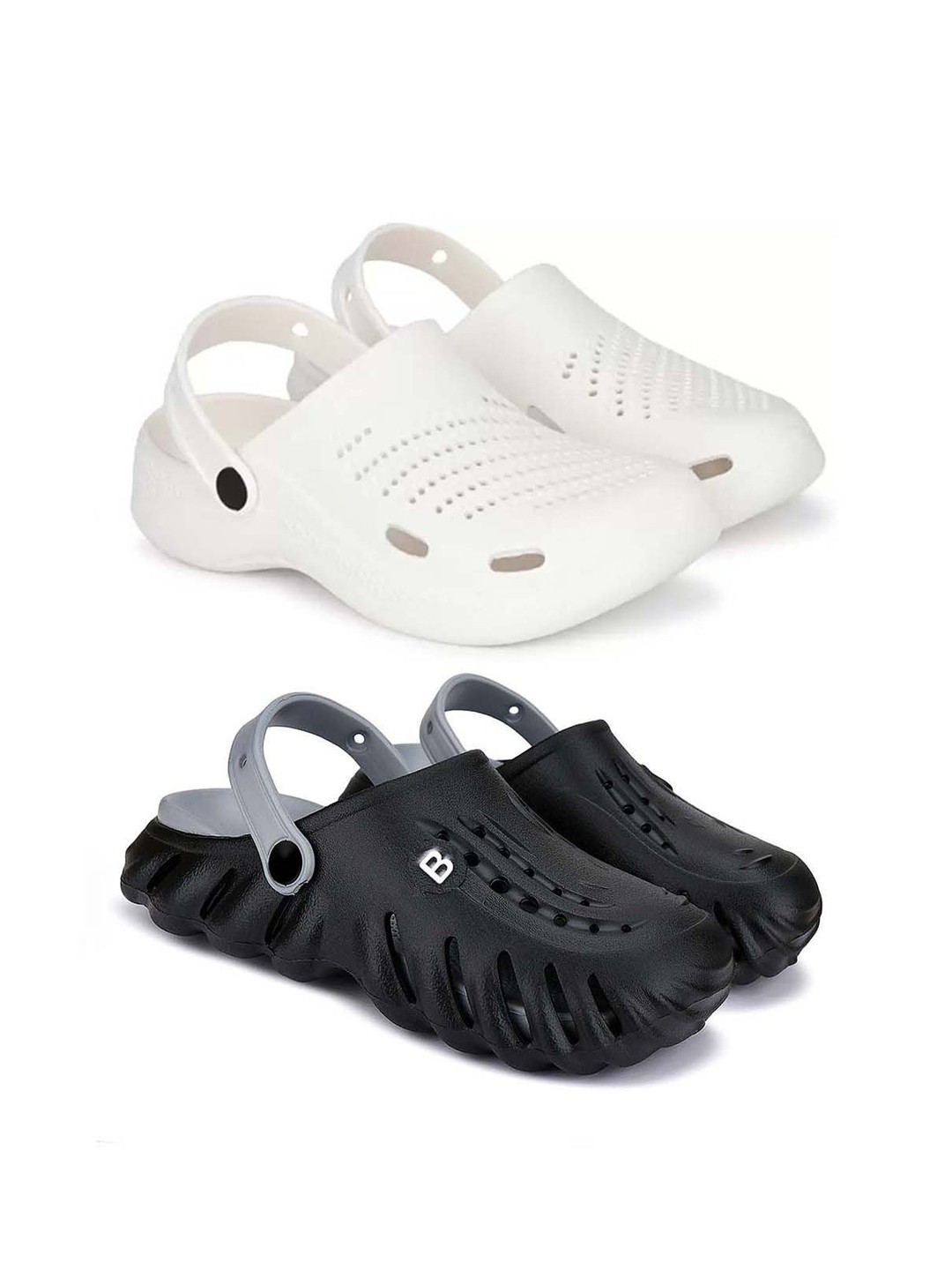 

BERSACHE Men Clogs, White