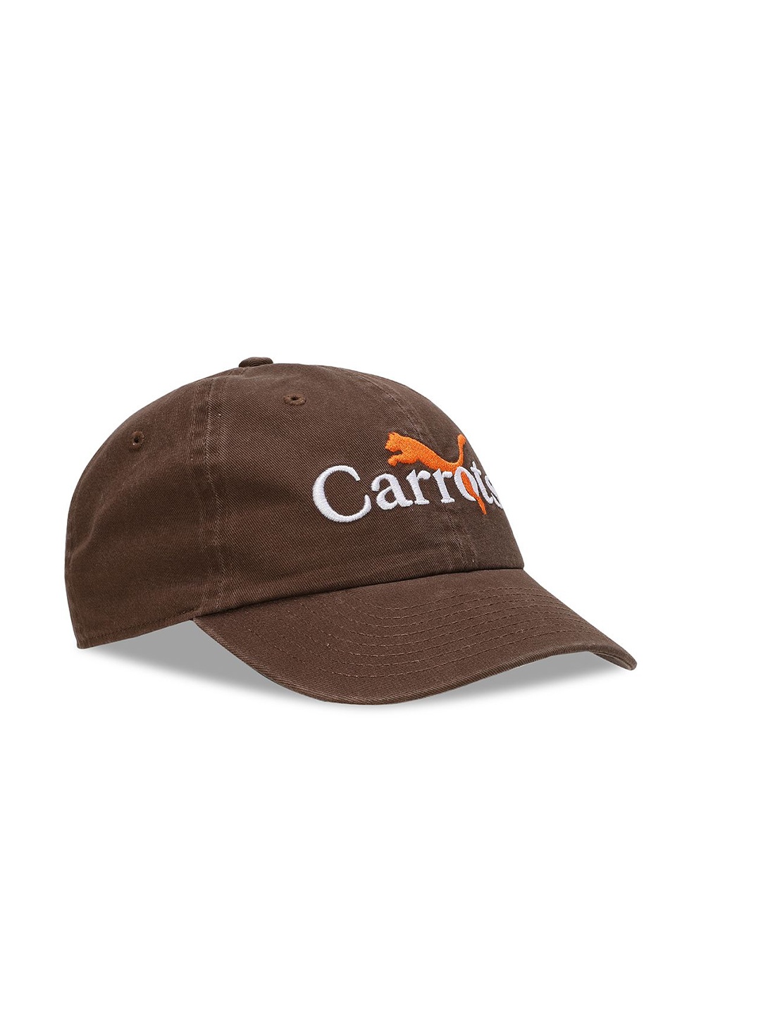 

Puma x Carrots Unisex Embroidered Pure Cotton Visor Dad Cap, Brown