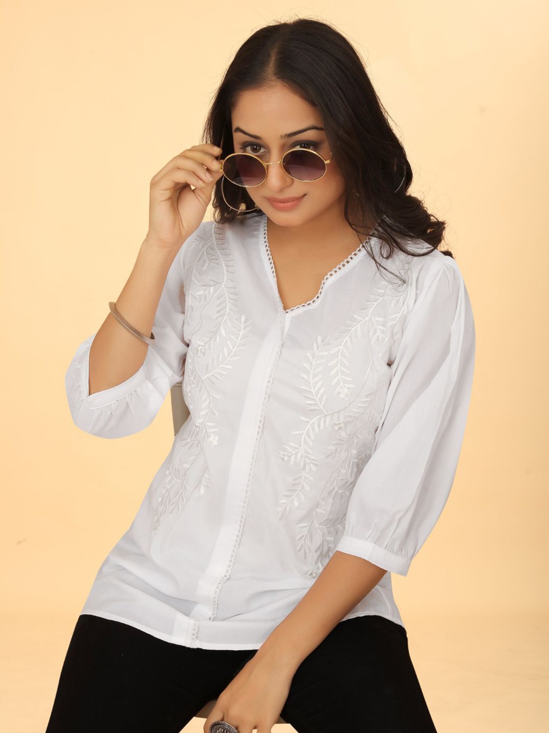 

Puretouch Embroidered Tunic, White