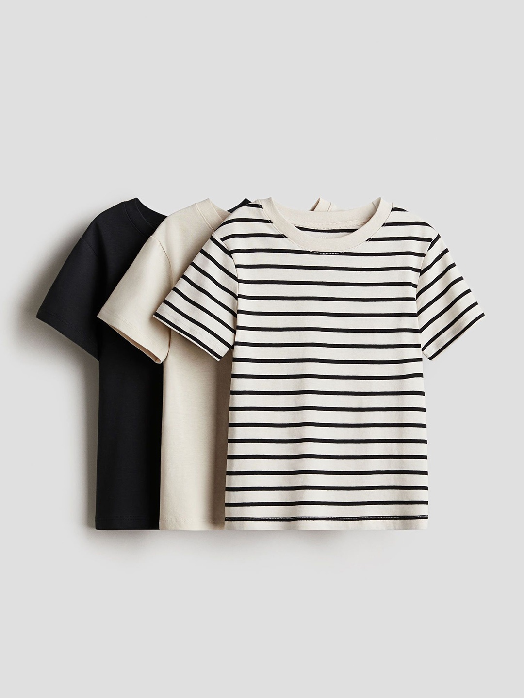

H&M 3-Pack T-Shirts, Beige