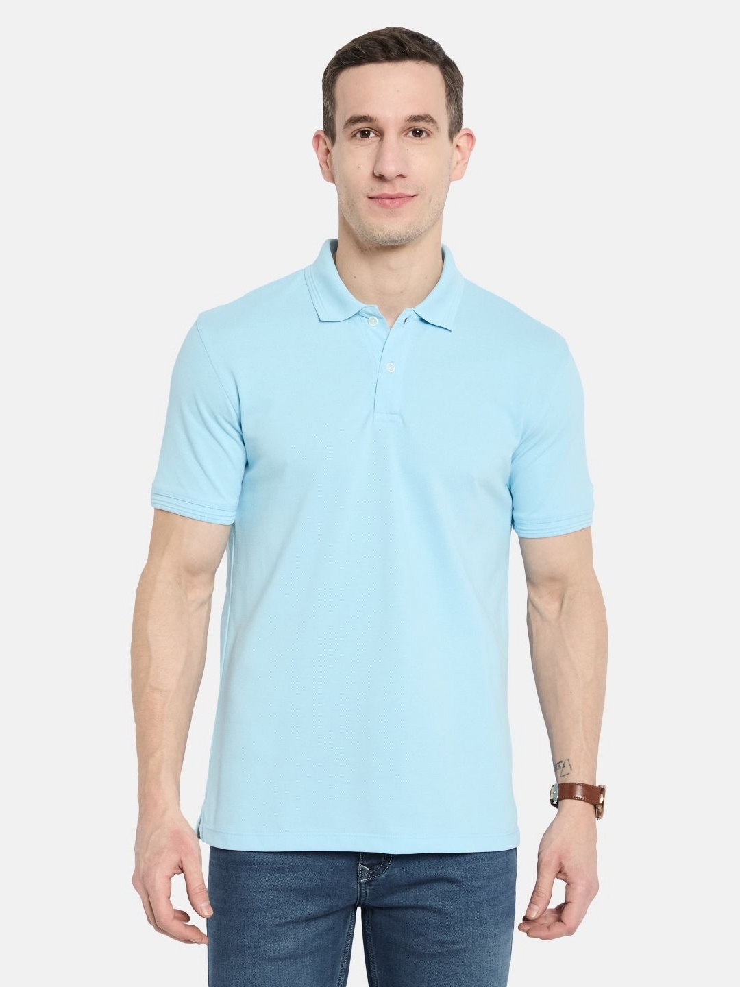 

Octave Men Polo Collar T-shirt, Blue